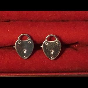 Heart shaped padlock cuff links